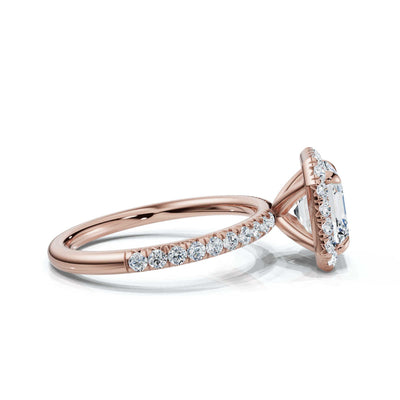 Asscher Halo Pave Ring