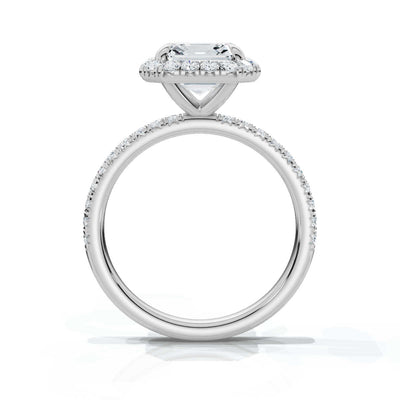 Asscher Halo Pave Ring