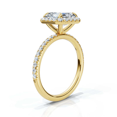 Asscher Halo Pave Ring