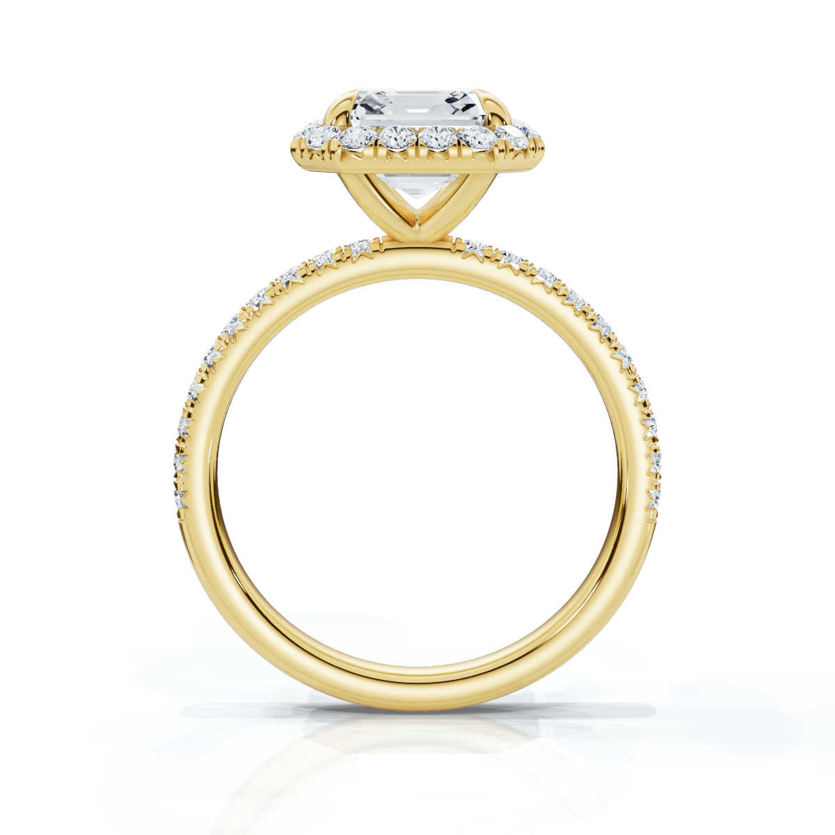 Asscher Halo Pave Ring