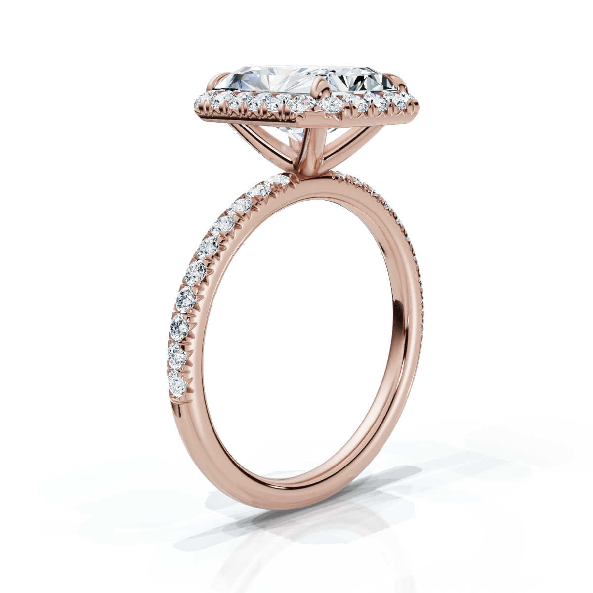 Radiant Halo Pave Ring