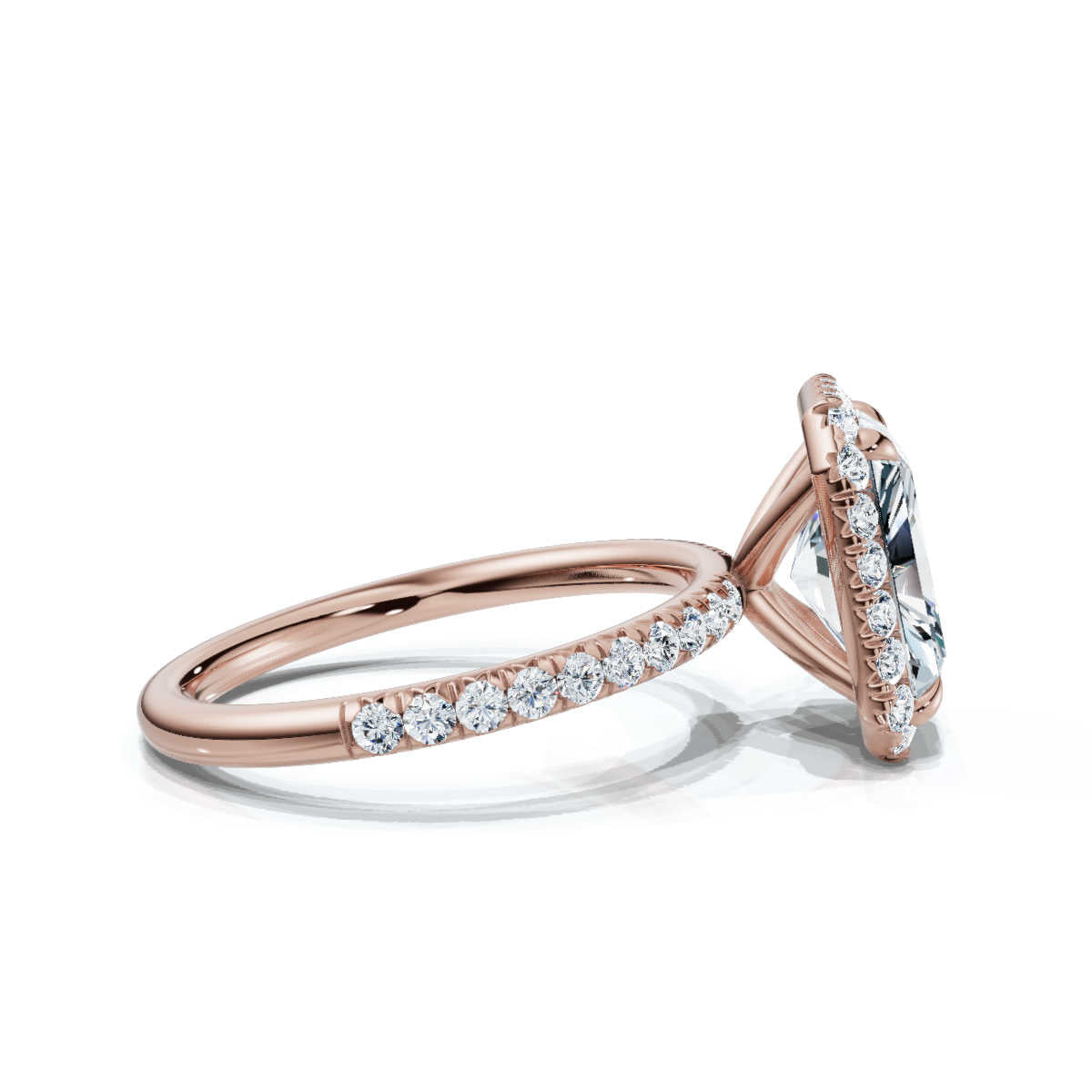 Radiant Halo Pave Ring