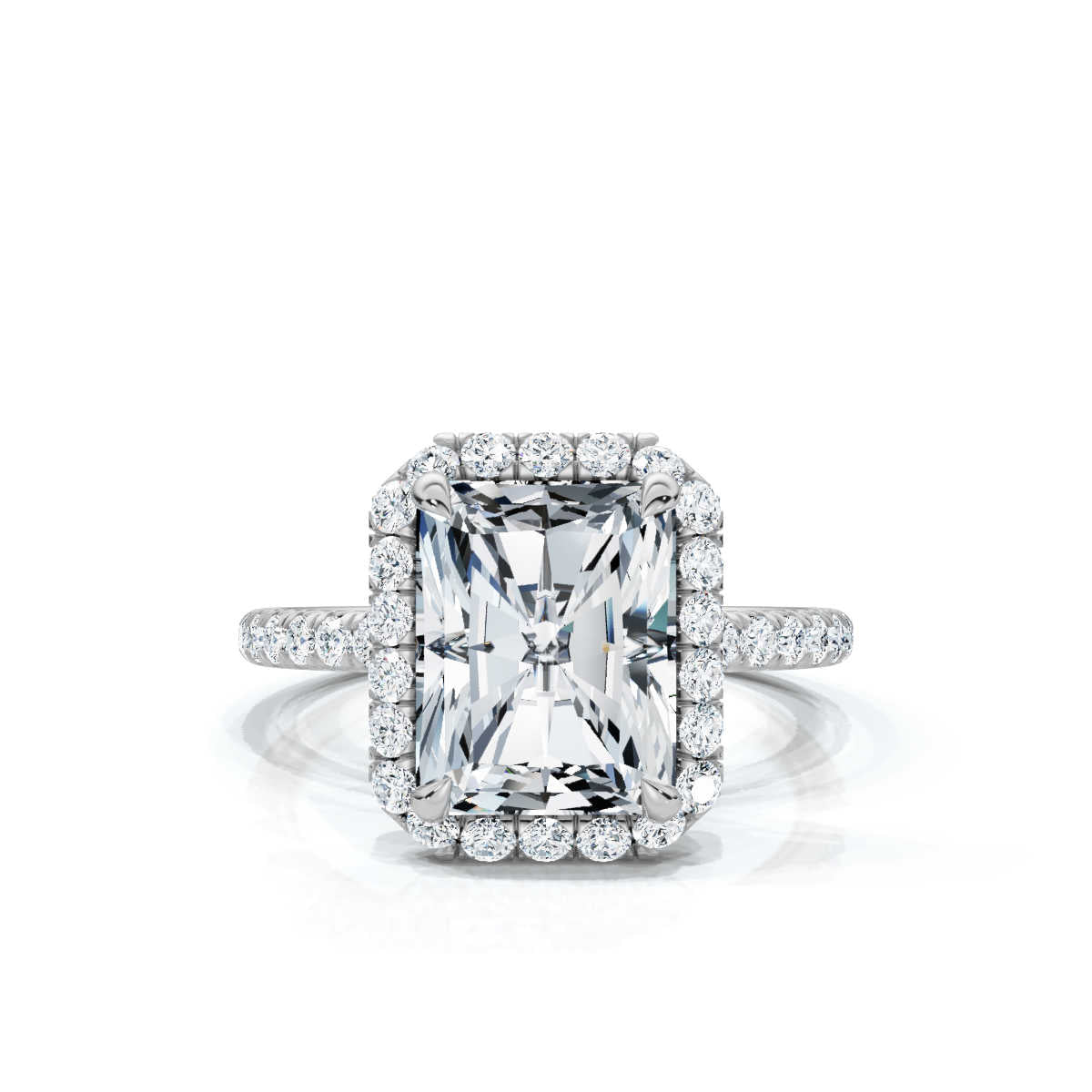 Radiant Halo Pave Ring