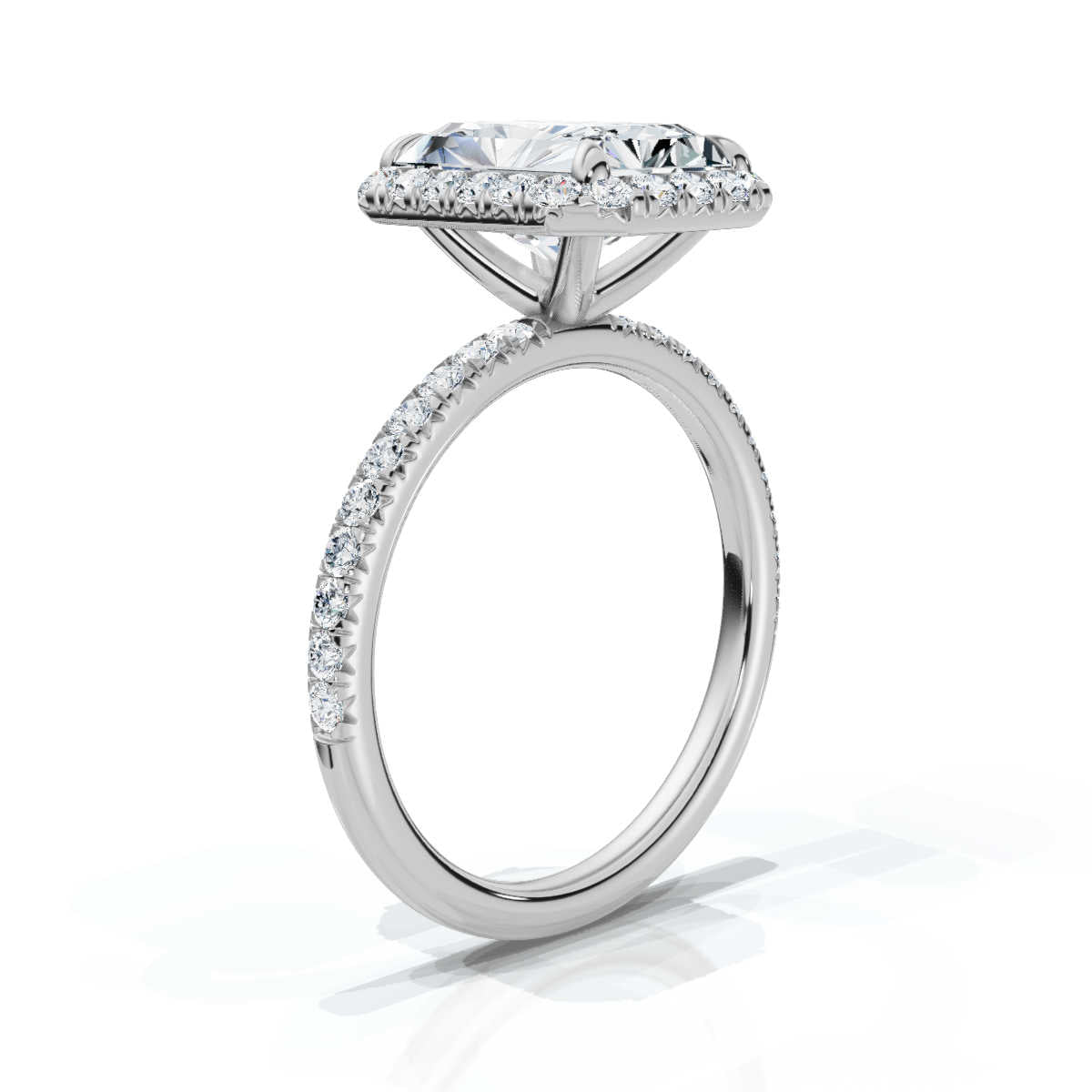 Radiant Halo Pave Ring