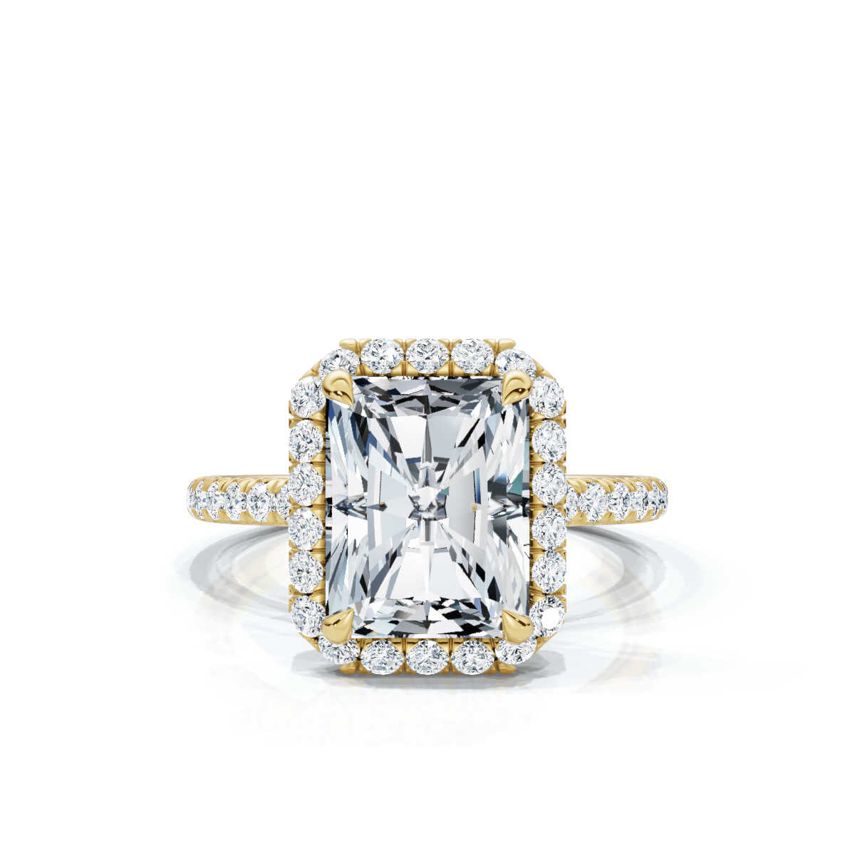 Radiant Halo Pave Ring