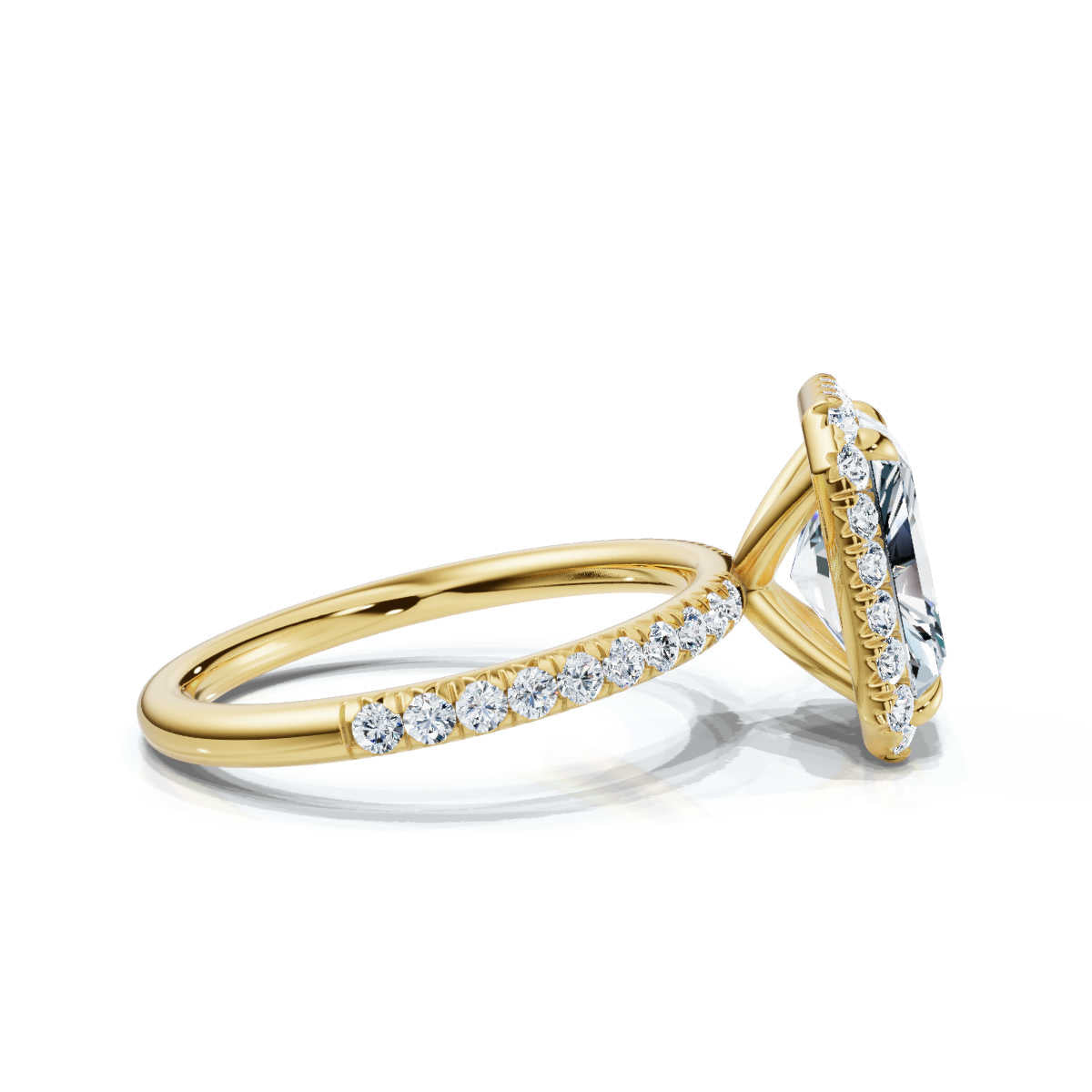 Radiant Halo Pave Ring