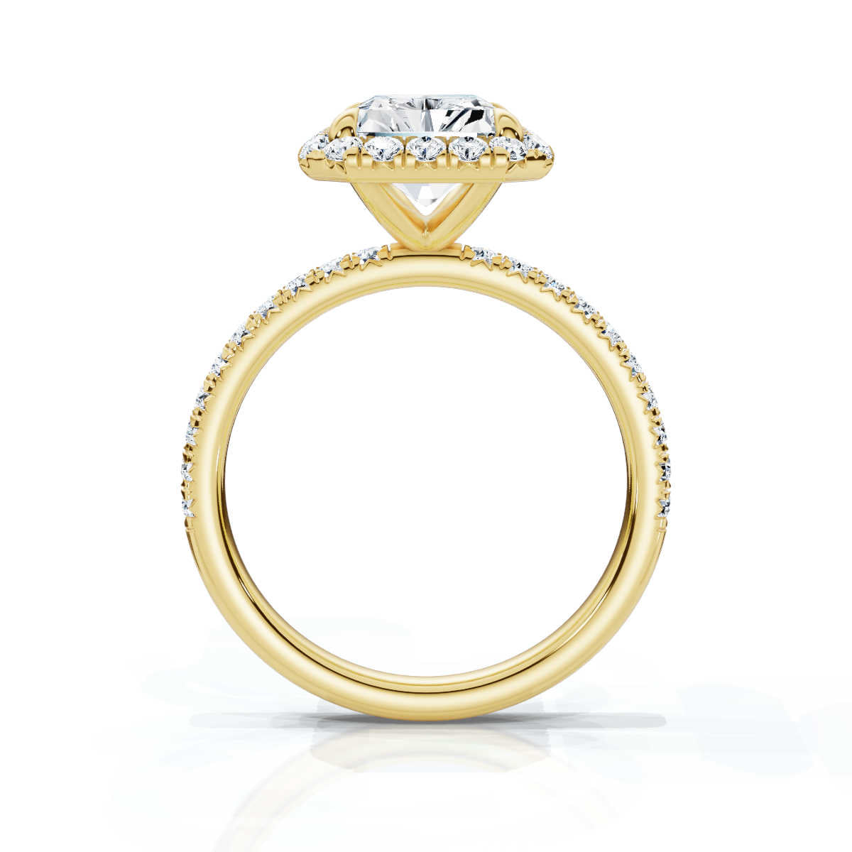 Radiant Halo Pave Ring