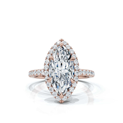 Marquise Halo Pave Ring