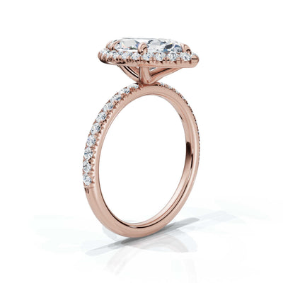 Marquise Halo Pave Ring