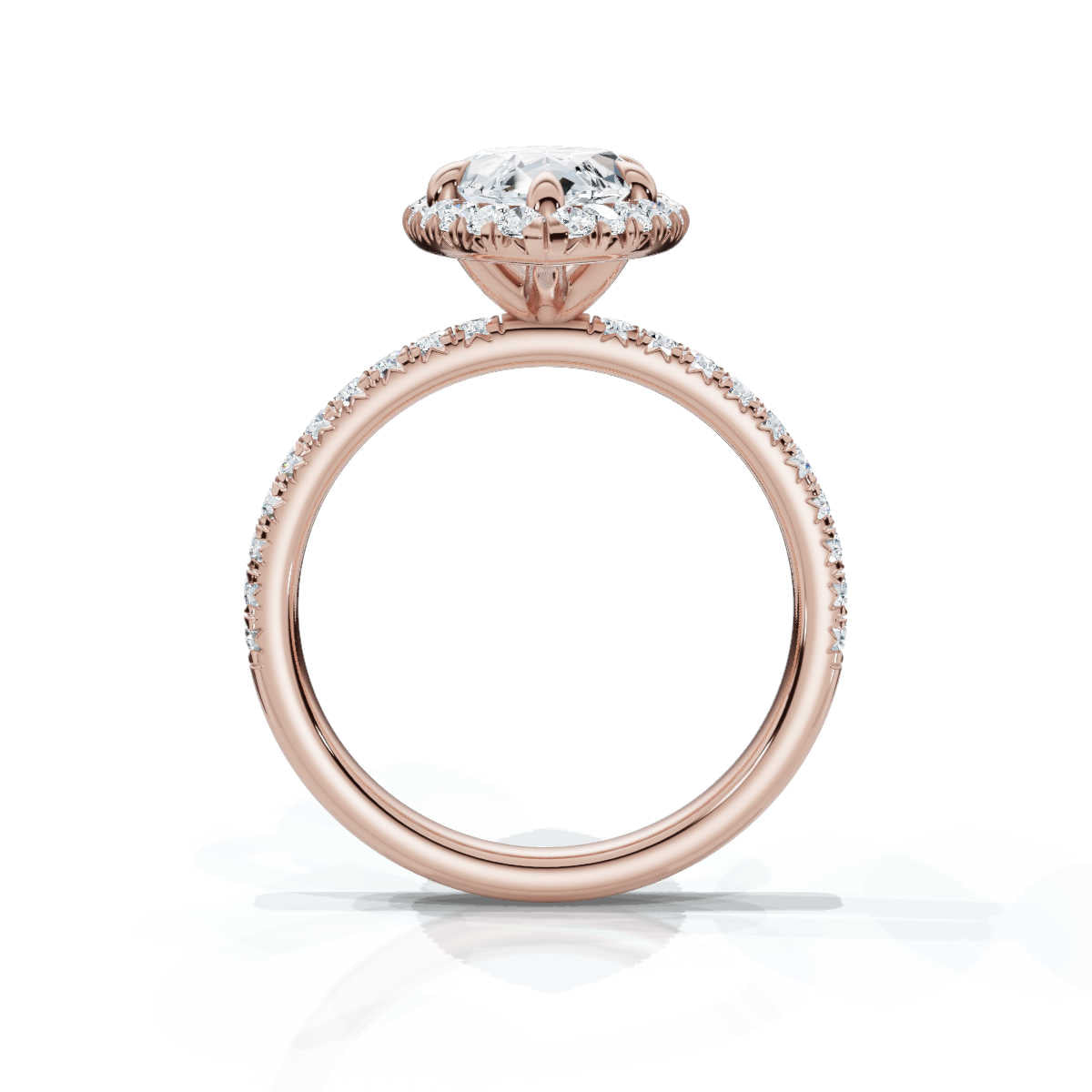 Marquise Halo Pave Ring