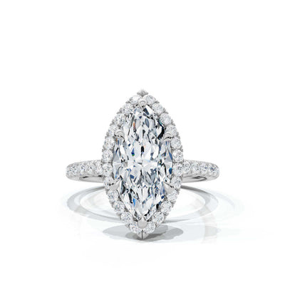 Marquise Halo Pave Ring