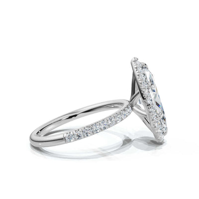 Marquise Halo Pave Ring