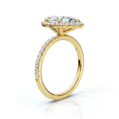 Marquise Halo Pave Ring