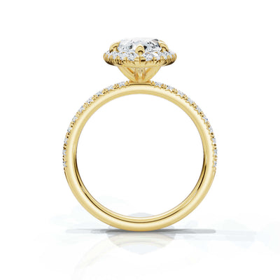 Marquise Halo Pave Ring