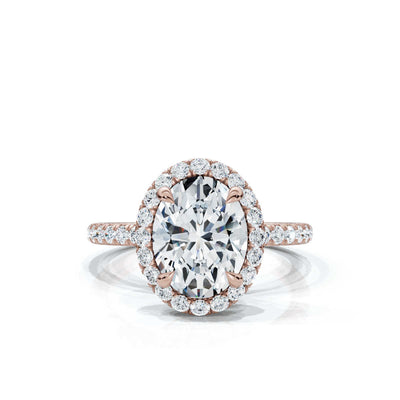 Oval Halo Pave Ring