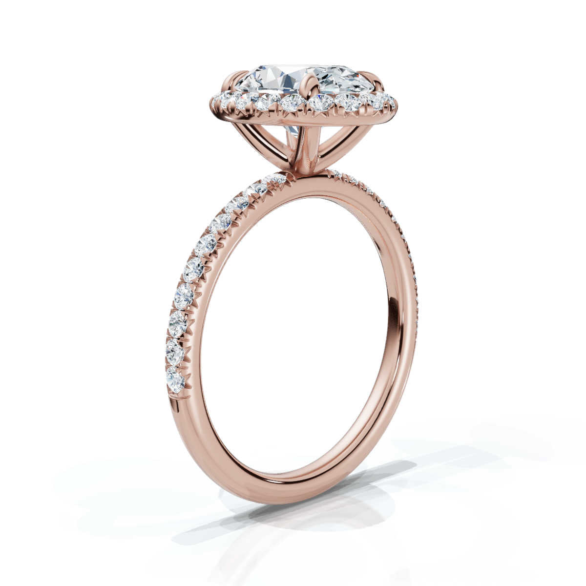 Oval Halo Pave Ring