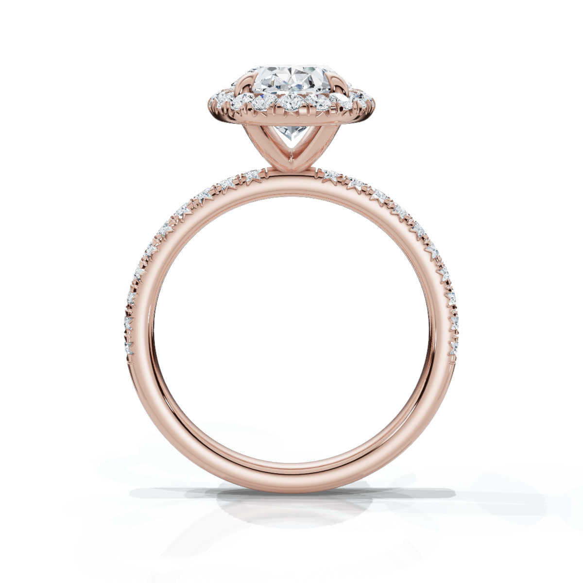 Oval Halo Pave Ring