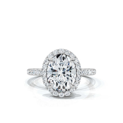 Oval Halo Pave Ring