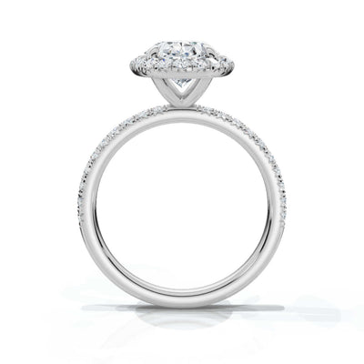 Oval Halo Pave Ring