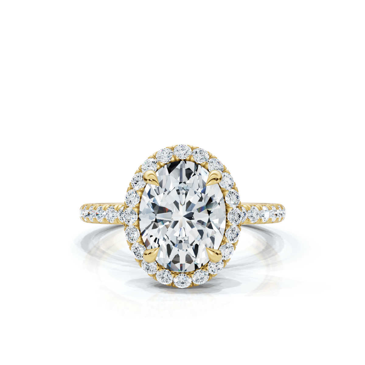 Oval Halo Pave Ring