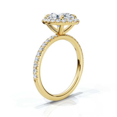 Oval Halo Pave Ring