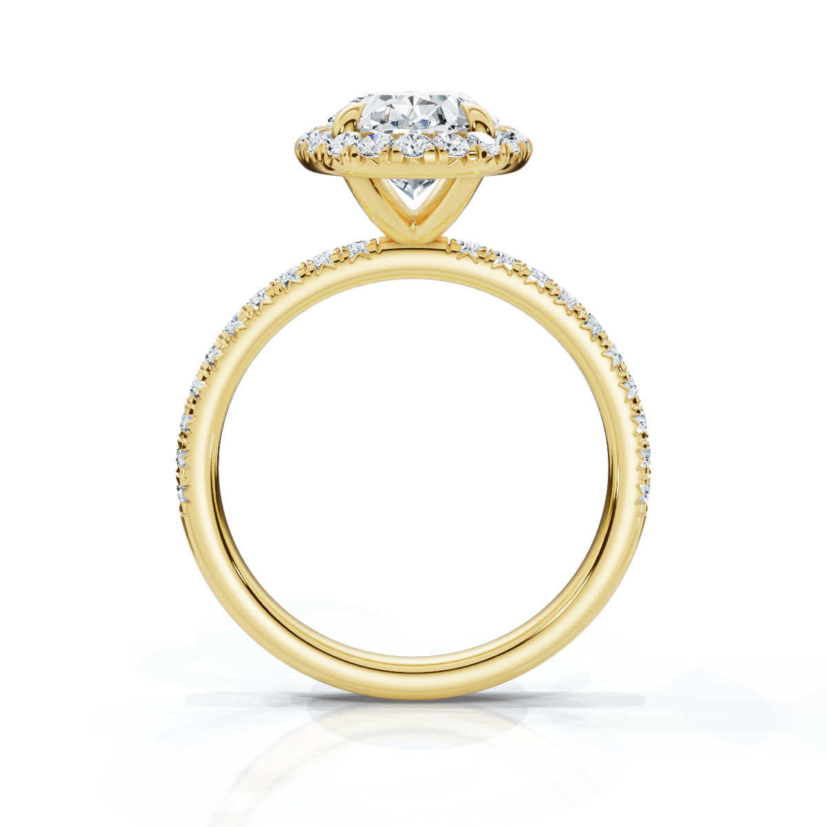 Oval Halo Pave Ring