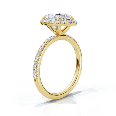 Pear Halo Pave Ring