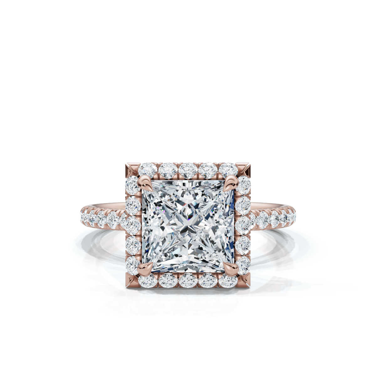 Princess Halo Pave Ring