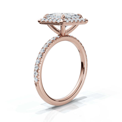 Princess Halo Pave Ring