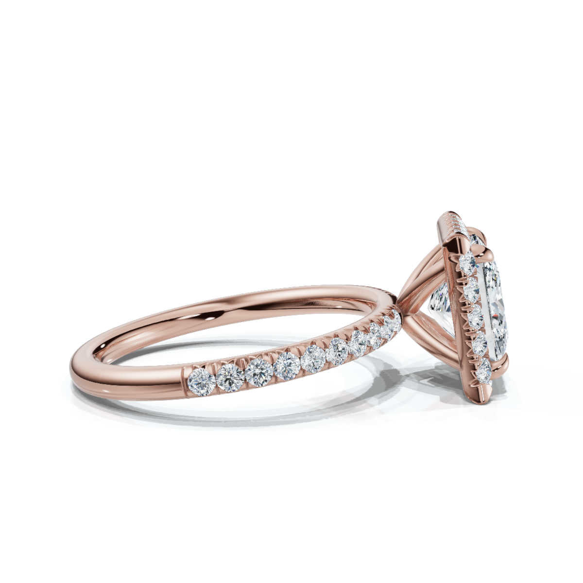 Princess Halo Pave Ring