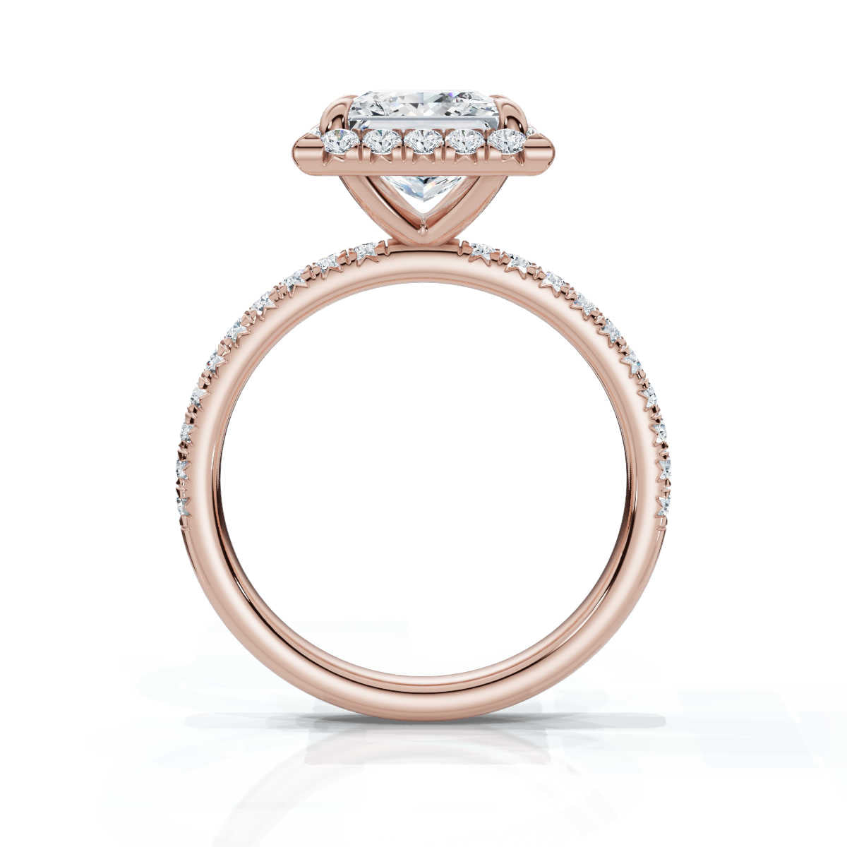 Princess Halo Pave Ring