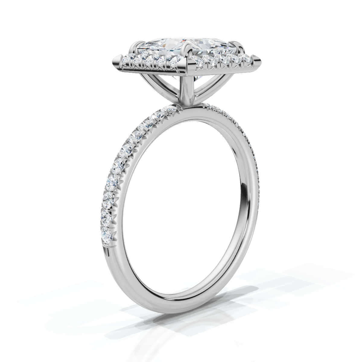 Princess Halo Pave Ring