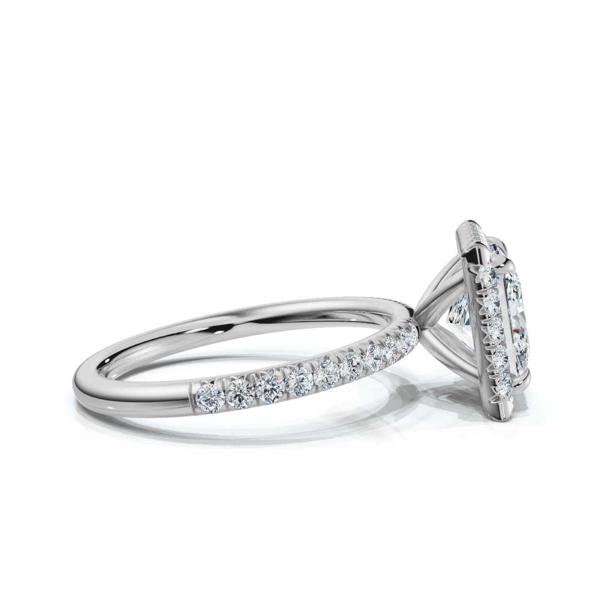 Princess Halo Pave Ring