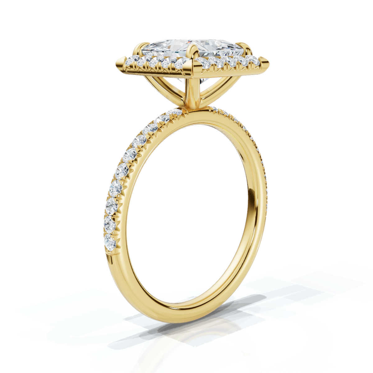 Princess Halo Pave Ring