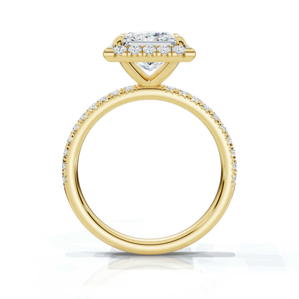 Princess Halo Pave Ring