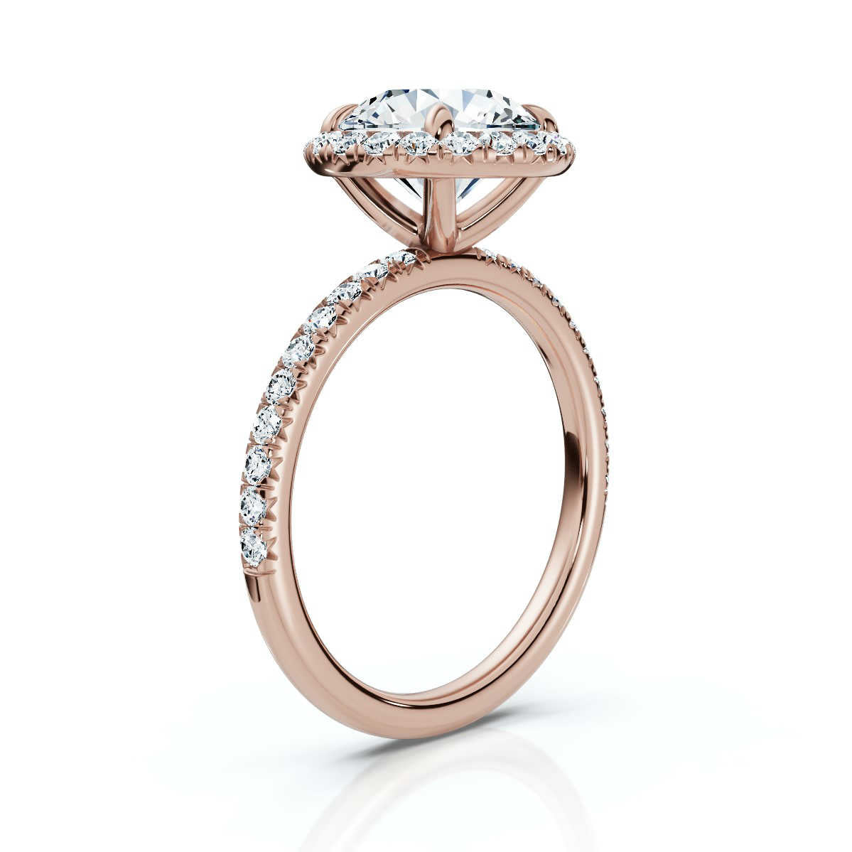 Round Halo Pave Ring