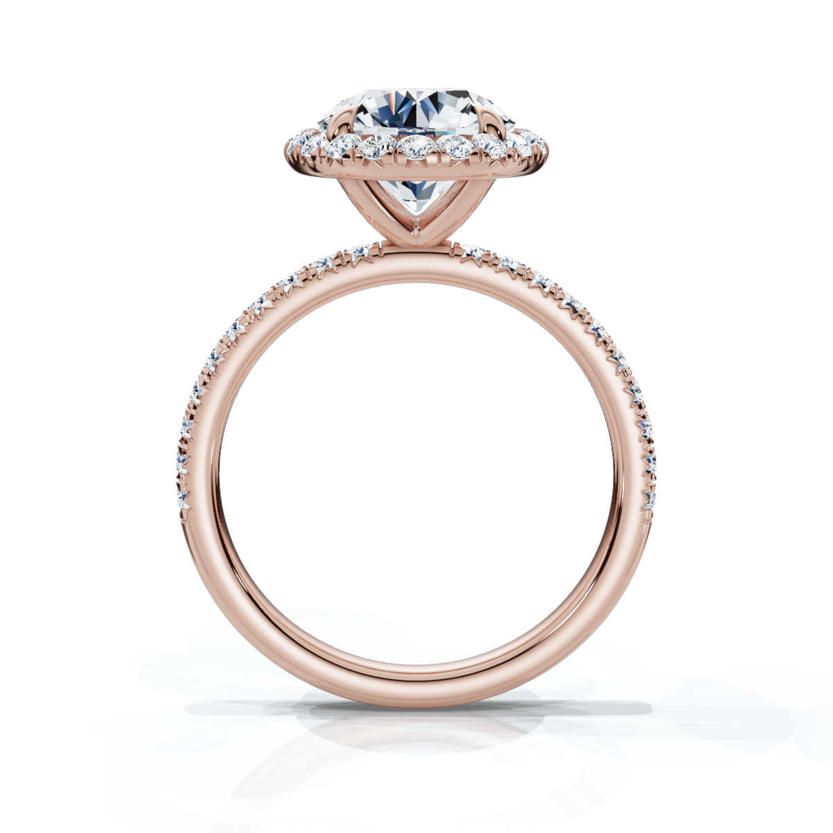 Round Halo Pave Ring