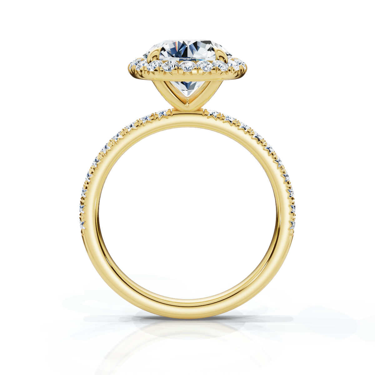 Round Halo Pave Ring