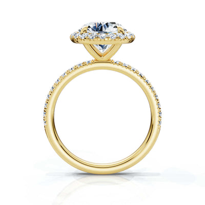 Round Halo Pave Ring