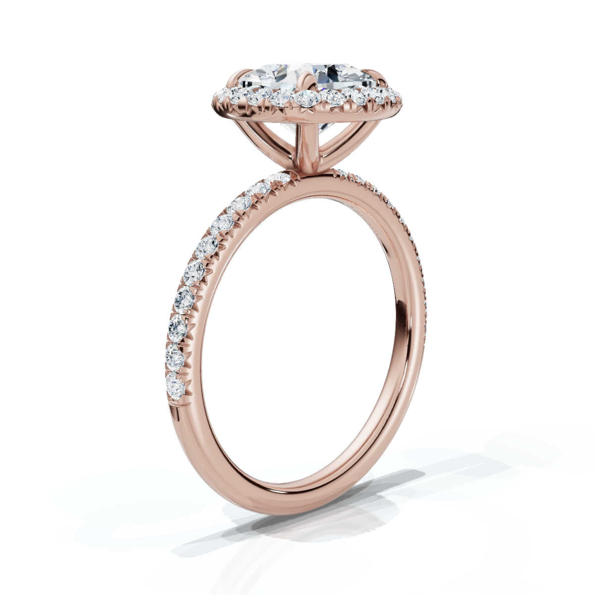 Cushion Halo Pave Ring