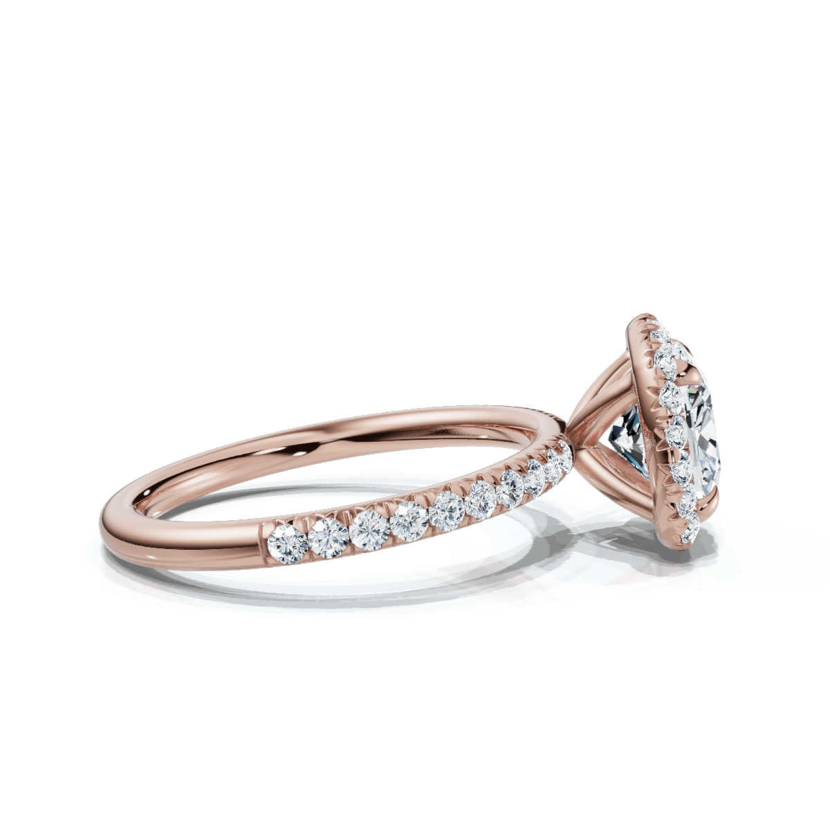 Cushion Halo Pave Ring