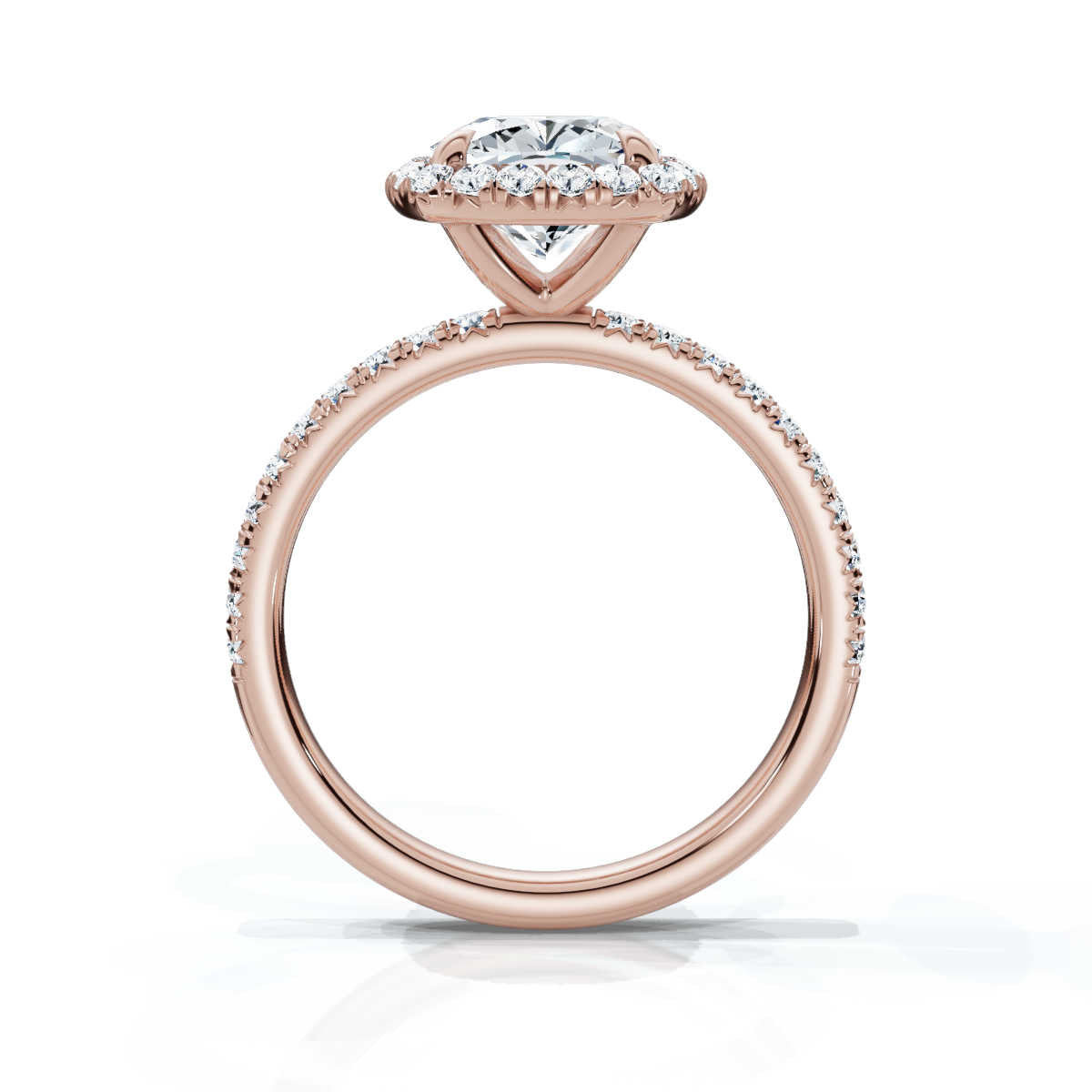 Cushion Halo Pave Ring