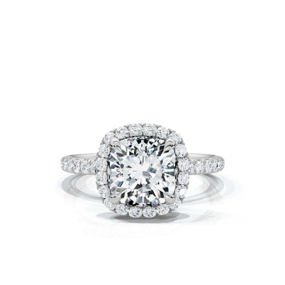 Cushion Halo Pave Ring