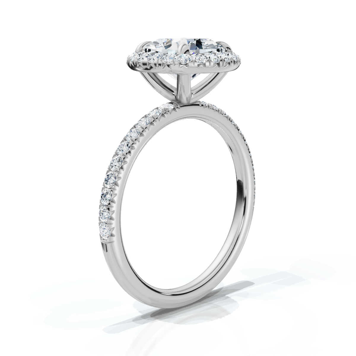 Cushion Halo Pave Ring