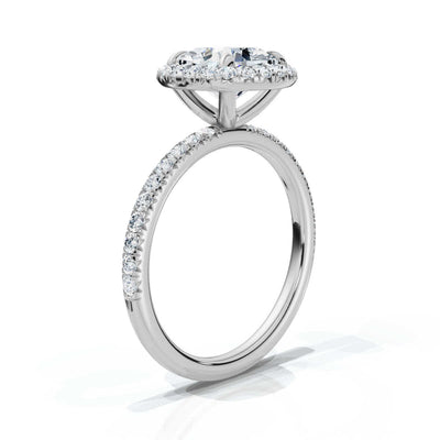 Cushion Halo Pave Ring