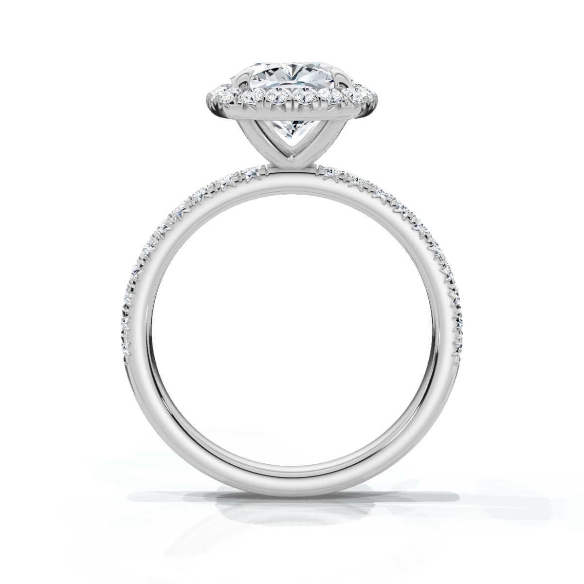 Cushion Halo Pave Ring