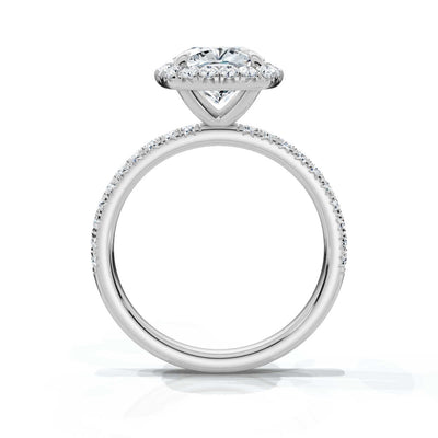 Cushion Halo Pave Ring