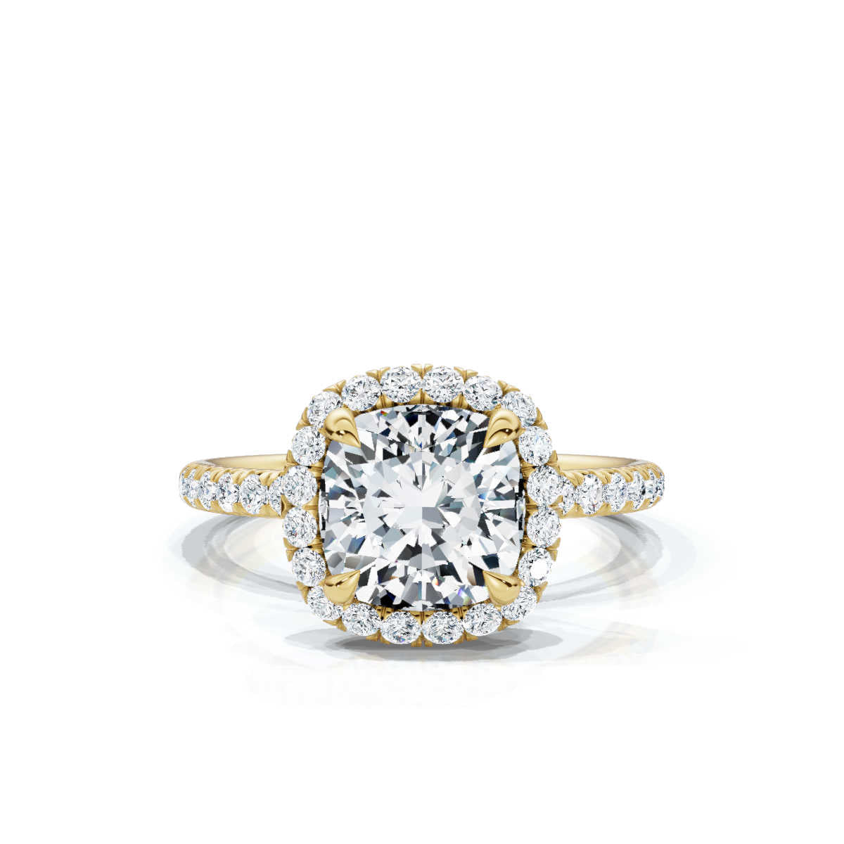 Cushion Halo Pave Ring