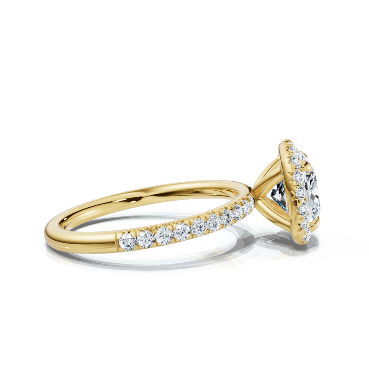 Cushion Halo Pave Ring