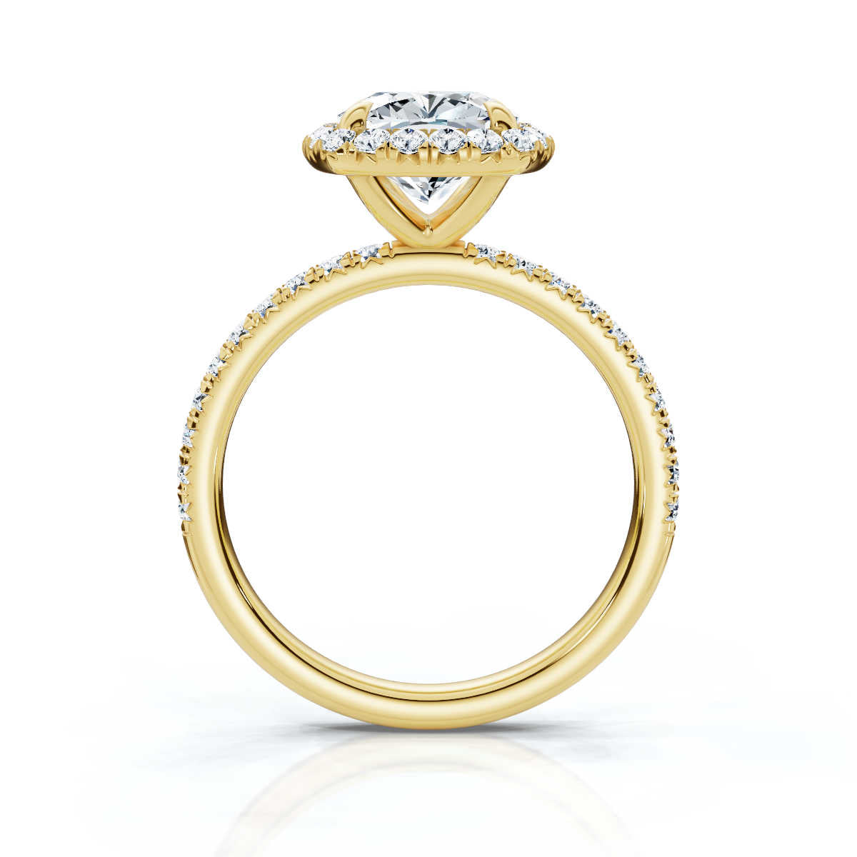 Cushion Halo Pave Ring